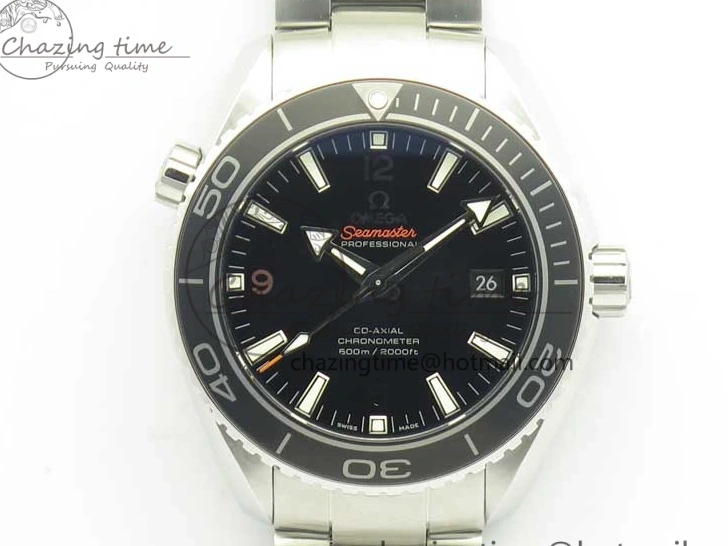 0208 EyeCatching Planet Ocean Professional Ceramic Bezel 45.5mm 1:1 VSF Best Edition Silver Markers on SS Bracelet A8500 Super Clone 8050